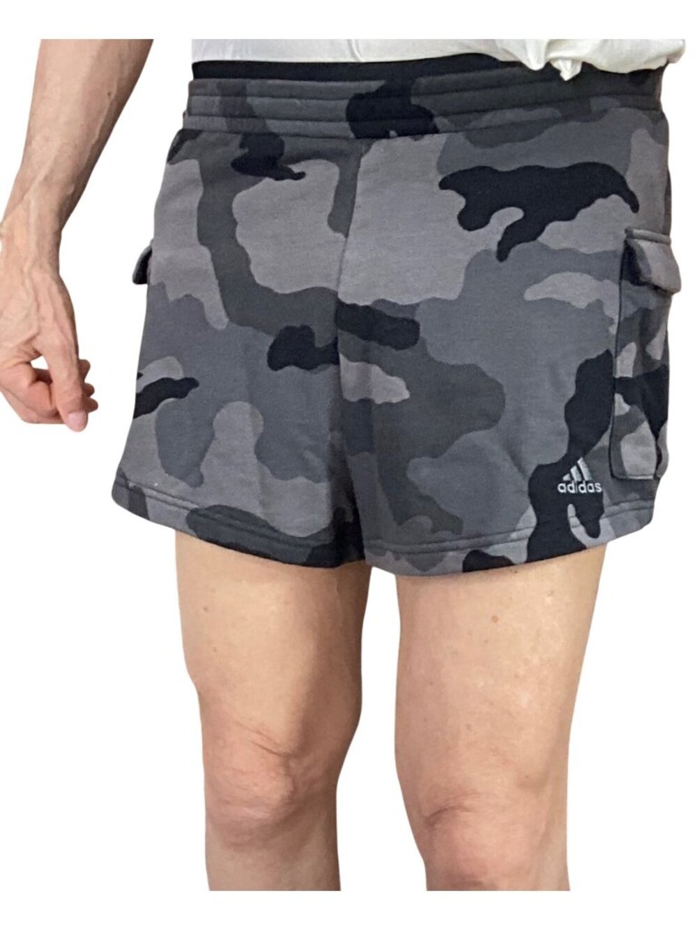 Adidas Womens Camo Print Shorts* Large*Gray & Black Comfortable*Cosplay*EUC